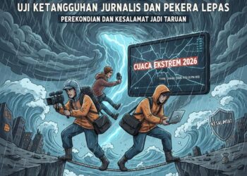 Cuaca Ekstrem 2026 Uji Ketangguhan Jurnalis dan Pekerja Lepas, Perekonomian dan Keselamatan Jadi Taruhan