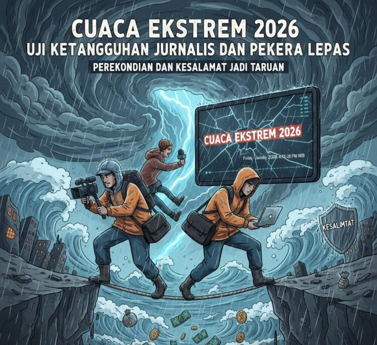 Cuaca Ekstrem 2026 Uji Ketangguhan Jurnalis dan Pekerja Lepas, Perekonomian dan Keselamatan Jadi Taruhan