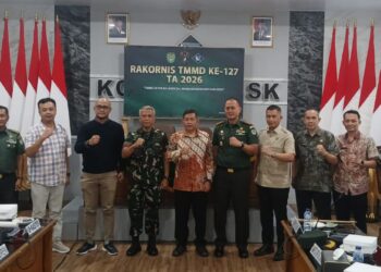 Dandim 0607/Kota Sukabumi Hadiri Vidcon Rakornis TMMD ke-127 TA 2026 di Makorem 061