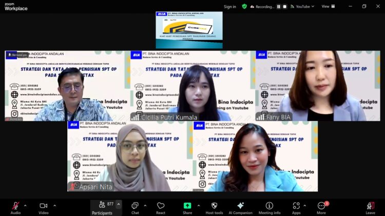 PT.BIA Menyelenggarakan Webinar  ‘Strategi dan Tata Cara Pengisian SPT Orang Pribadi Pada Sistem Coretax’