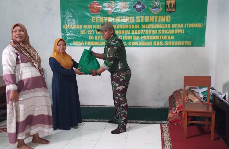 Komitmen TNI Ciptakan Generasi Bebas Stunting Melalui Program TMMD Ke-127 Kodim 0607/Kota Sukabumi