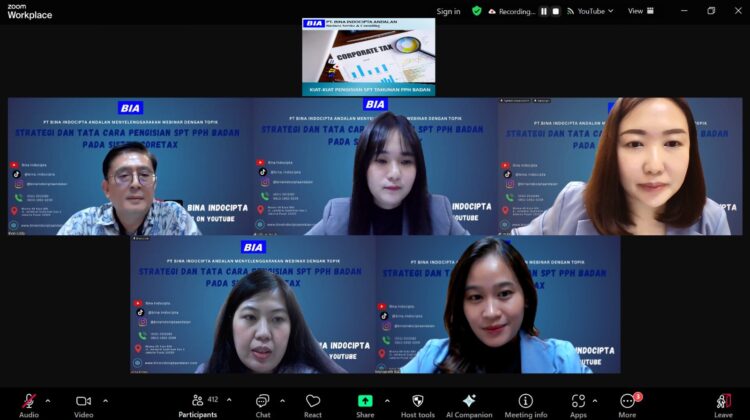 PT. BIA adakan webinar “Strategi dan Tata Cara Pengisian SPT PPh Badan di Sistem Coretax”