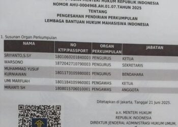 LBH Mahasiswa Indonesia Resmi terdaftar Dan ‘Siap Mengabdi Untuk Masyarakat