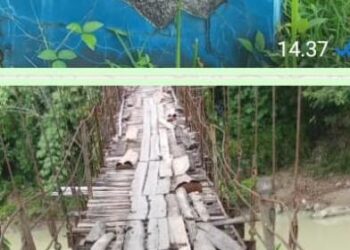IRONIS,Jembatan Penghubung 2 Desa di Sukabumi Rusak Sejak 30 Tahun Tak Pernah Diperbaiki