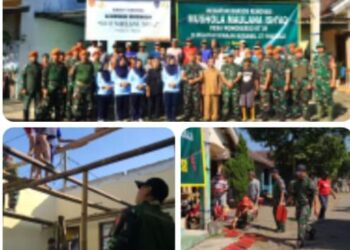TNI Bersama Warga Bergotong Royong Renovasi Mushola, Pererat Kerukunan Antarumat Beragama di Wonokerso