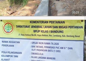 Rehabilitasi Saluran Irigasi Terintegrasi, Kementan Wujudkan Lahan Pertanian Desa Sindangraja Lebih Optimal