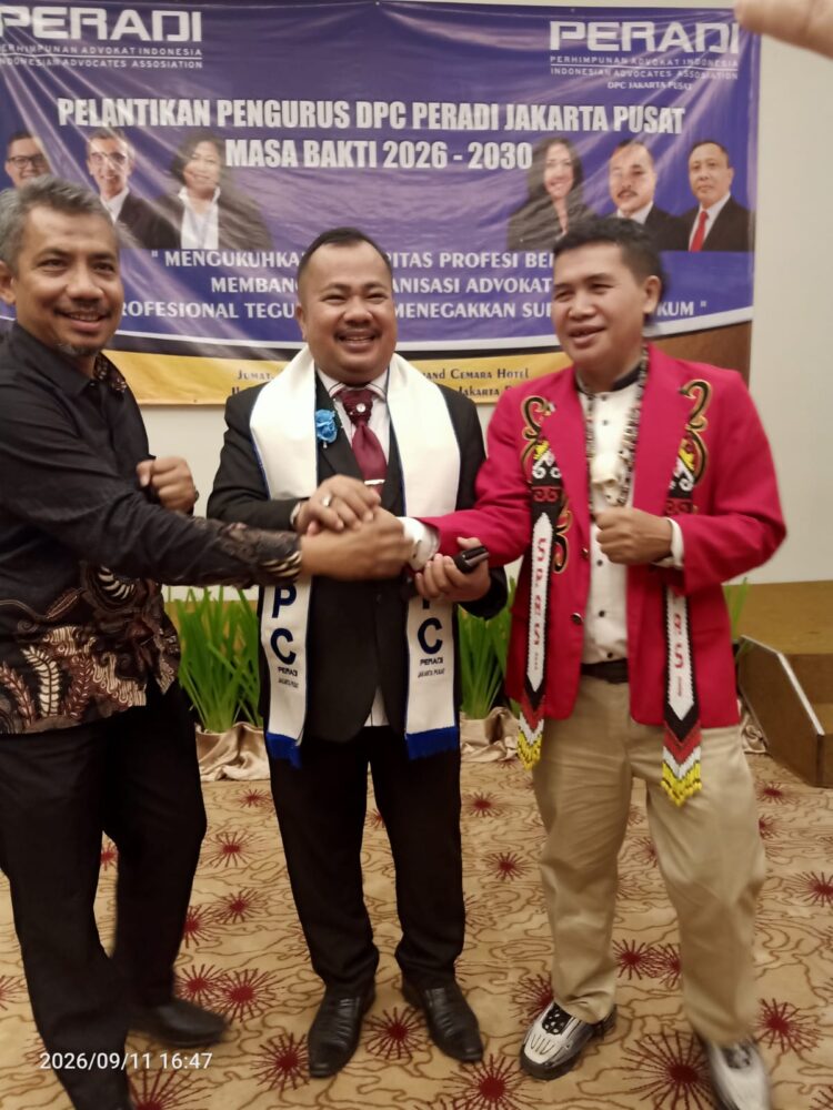 Dilantik Jadi Ketua DPC Peradi RBA  Jakarta Pusat, Andar T Manik Tegaskan Lima Komitmen Utama