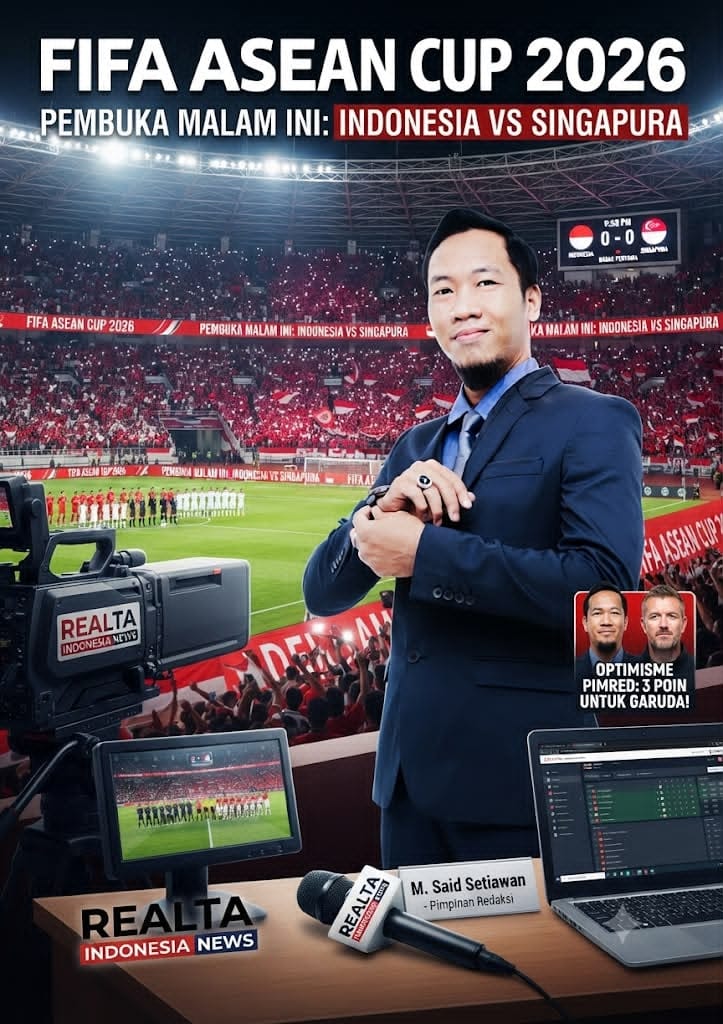 Pimred Realta Indonesia News, M.Said: Optimis Timnas Indonesia Raih Poin Penuh di Laga Pembuka FIFA ASEAN Cup 2026 Kontra Singapura